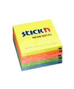 กระดาษโน้ต STICKN 3"x3"  คละสี 4+1 NEON