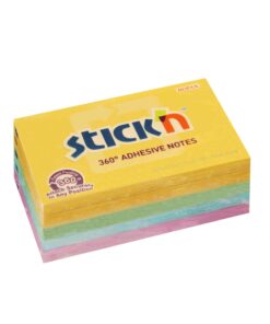 กระดาษโน้ต STICKN 3"x5"  คละสี 4+1 แถบกาว 360*